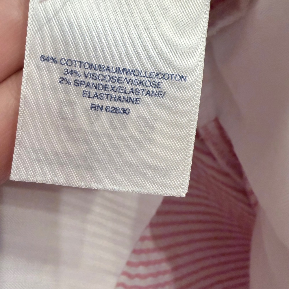 Lands End Womens Pink Seersucker Striped Mid Rise Slim Leg Pants Size 10 Preppy - Picture 8 of 8